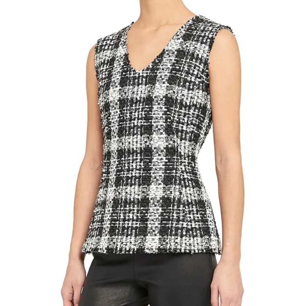 Theory Sculpted Tweed Peplum Top